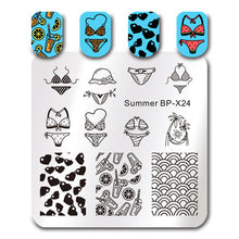 Load image into Gallery viewer, Sea World Square Nail Art Stamp Template