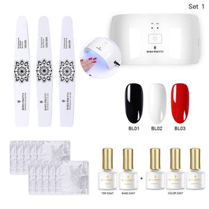 BORN PRETTY 24W Nail Dryer UV Lamp Soak Off Gel Nail Polish Base Top Coat Remover Files Nail Art Kits Manicure Set