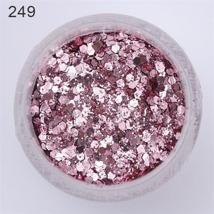 1 Box 10ml Nail Sequins Rose Gold Pink Purple Glitter