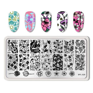 Flowers Geometric Patterns Stamping Plates