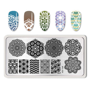 Flowers Geometric Patterns Stamping Plates