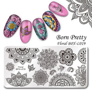 Flowers Geometric Patterns Stamping Plates