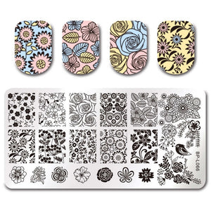 Flowers Geometric Patterns Stamping Plates