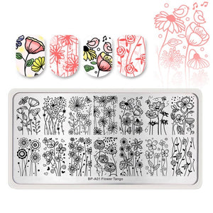 Flowers Geometric Patterns Stamping Plates