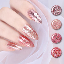 Load image into Gallery viewer, BORN PRETTY 5ml Nail UV Gel Rose Gold Nude Pink Shinning Glitter Gel