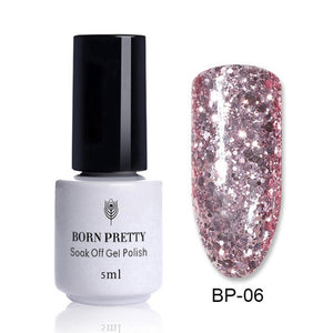 BORN PRETTY 5ml Nail UV Gel Rose Gold Nude Pink Shinning Glitter Gel