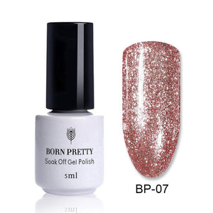 BORN PRETTY 5ml Nail UV Gel Rose Gold Nude Pink Shinning Glitter Gel