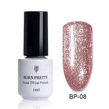 Load image into Gallery viewer, BORN PRETTY 5ml Nail UV Gel Rose Gold Nude Pink Shinning Glitter Gel