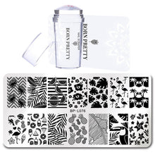 Load image into Gallery viewer, BORN PRETTY Nail Stamping Plate Stamper Scraper Set 3 Pcs Summer Image Printing Template Rectangle Manicure Stamp Kit