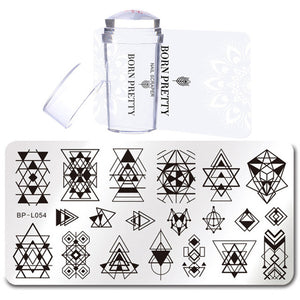 BORN PRETTY Nail Stamping Plate Stamper Scraper Set 3 Pcs Summer Image Printing Template Rectangle Manicure Stamp Kit