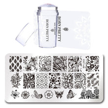 Load image into Gallery viewer, BORN PRETTY Nail Stamping Plate Stamper Scraper Set 3 Pcs Summer Image Printing Template Rectangle Manicure Stamp Kit