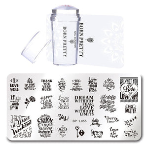 BORN PRETTY Nail Stamping Plate Stamper Scraper Set 3 Pcs Summer Image Printing Template Rectangle Manicure Stamp Kit