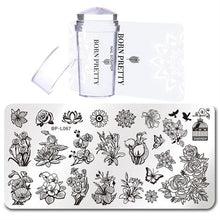 Load image into Gallery viewer, BORN PRETTY Nail Stamping Plate Stamper Scraper Set 3 Pcs Summer Image Printing Template Rectangle Manicure Stamp Kit