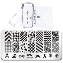 Load image into Gallery viewer, BORN PRETTY Nail Stamping Plate Stamper Scraper Set 3 Pcs Summer Image Printing Template Rectangle Manicure Stamp Kit