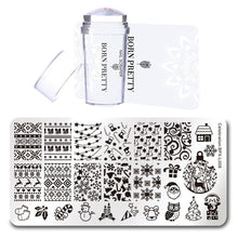 Load image into Gallery viewer, BORN PRETTY Nail Stamping Plate Stamper Scraper Set 3 Pcs Summer Image Printing Template Rectangle Manicure Stamp Kit