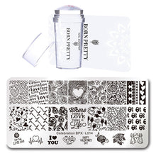 Load image into Gallery viewer, BORN PRETTY Nail Stamping Plate Stamper Scraper Set 3 Pcs Summer Image Printing Template Rectangle Manicure Stamp Kit