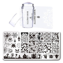 Load image into Gallery viewer, BORN PRETTY Nail Stamping Plate Stamper Scraper Set 3 Pcs Summer Image Printing Template Rectangle Manicure Stamp Kit