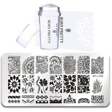 Load image into Gallery viewer, BORN PRETTY Nail Stamping Plate Stamper Scraper Set 3 Pcs Summer Image Printing Template Rectangle Manicure Stamp Kit