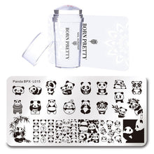 Load image into Gallery viewer, BORN PRETTY Nail Stamping Plate Stamper Scraper Set 3 Pcs Summer Image Printing Template Rectangle Manicure Stamp Kit