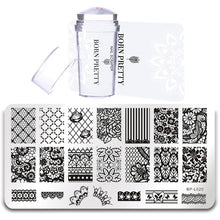 Load image into Gallery viewer, BORN PRETTY Nail Stamping Plate Stamper Scraper Set 3 Pcs Summer Image Printing Template Rectangle Manicure Stamp Kit