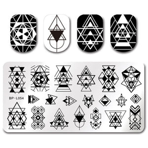 Nail Art Stamp Template Nail Stamper Geometric lattice Image Pattern