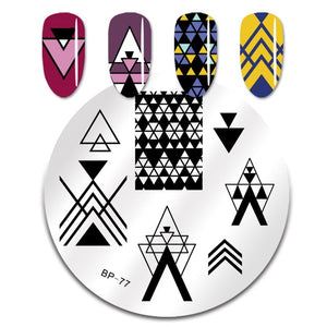 Nail Art Stamp Template Nail Stamper Geometric lattice Image Pattern