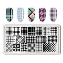 Load image into Gallery viewer, Nail Art Stamp Template Nail Stamper Geometric lattice Image Pattern