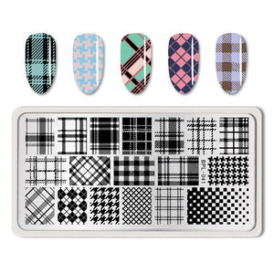 Nail Art Stamp Template Nail Stamper Geometric lattice Image Pattern