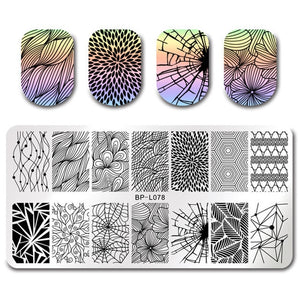 Nail Art Stamp Template Nail Stamper Geometric lattice Image Pattern