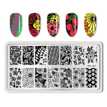 Load image into Gallery viewer, Nail Art Stamp Template Nail Stamper Geometric lattice Image Pattern