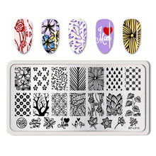 Load image into Gallery viewer, Nail Art Stamp Template Nail Stamper Geometric lattice Image Pattern