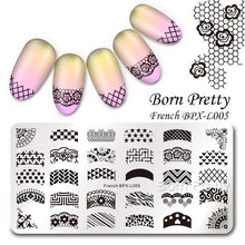 Load image into Gallery viewer, Nail Art Stamp Template Nail Stamper Geometric lattice Image Pattern