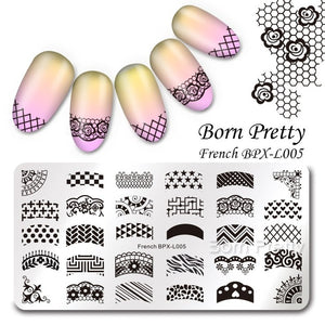 Nail Art Stamp Template Nail Stamper Geometric lattice Image Pattern