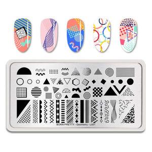 Nail Art Stamp Template Nail Stamper Geometric lattice Image Pattern