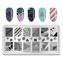 Load image into Gallery viewer, Nail Art Stamp Template Nail Stamper Geometric lattice Image Pattern