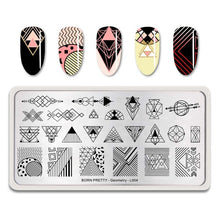 Load image into Gallery viewer, Nail Art Stamp Template Nail Stamper Geometric lattice Image Pattern