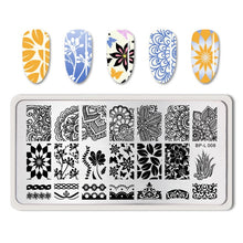 Load image into Gallery viewer, Nail Art Stamp Template Nail Stamper Geometric lattice Image Pattern