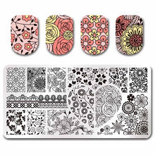 Load image into Gallery viewer, Nail Art Stamp Template Nail Stamper Geometric lattice Image Pattern