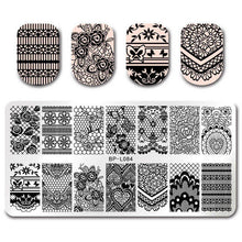 Load image into Gallery viewer, Nail Art Stamp Template Nail Stamper Geometric lattice Image Pattern