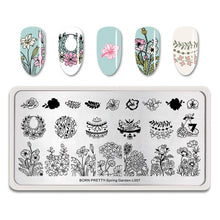 Load image into Gallery viewer, Nail Art Stamp Template Nail Stamper Geometric lattice Image Pattern