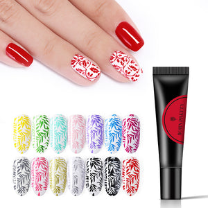 Nail Stamping Gel Polish 8ml Pure Nail Color Glitter Silver