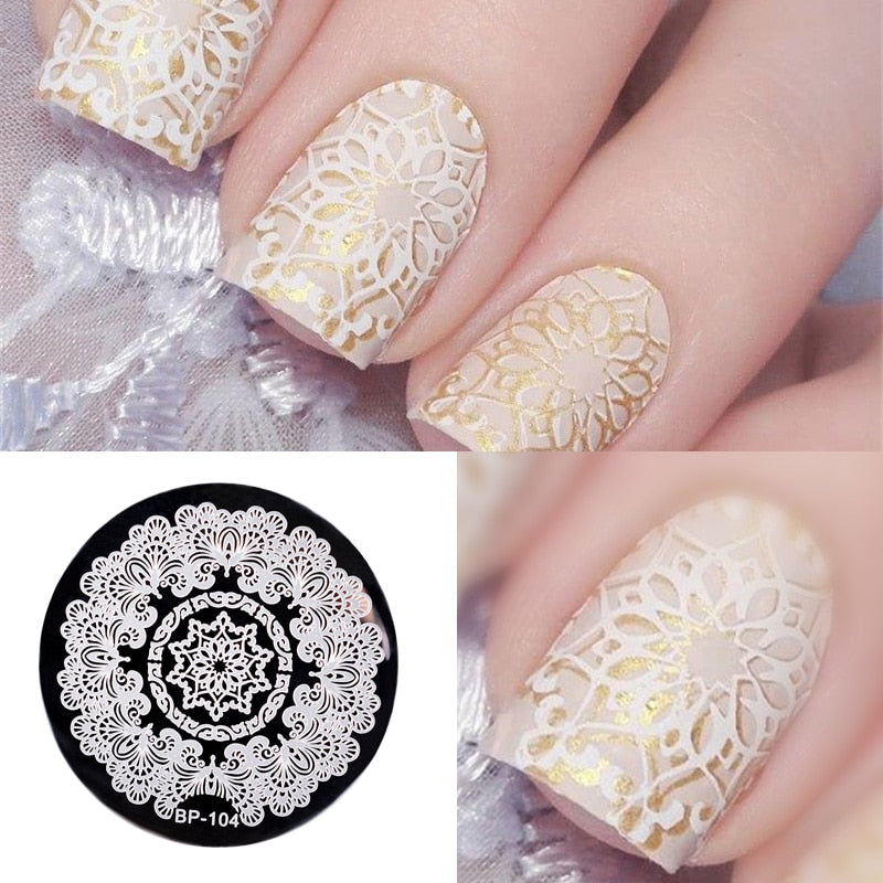 BORN PRETTY 5.5cm Round Nail Art Stamp Plate Stencil