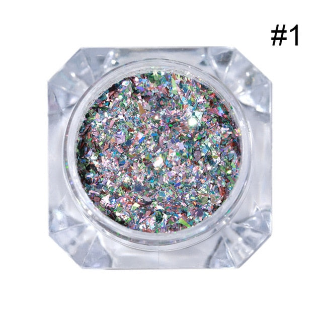 1g Holographic Nail Sequins Colorful Nail Flakies Glitter