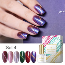 Load image into Gallery viewer, BORN PRETTY 6 Bottles Soak Off UV Gel Polish Glitter Cat Eye