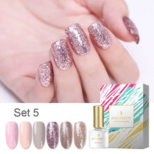 Load image into Gallery viewer, BORN PRETTY 6 Bottles Soak Off UV Gel Polish Glitter Cat Eye