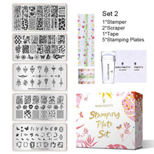 Load image into Gallery viewer, BORN PRETTY 9 Pcs /Set nail stamping plates Stamper Scraper Summer Type Template Manicure Stamp for Nail Art  Manicure