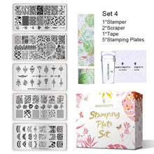 Load image into Gallery viewer, BORN PRETTY 9 Pcs /Set nail stamping plates Stamper Scraper Summer Type Template Manicure Stamp for Nail Art  Manicure