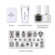 Load image into Gallery viewer, BORN PRETTY 5Pcs Nail Art Stamping Set Stamping Polish Stamping Template Nail Art Stamper Nail Scraper Manicure Design Kits