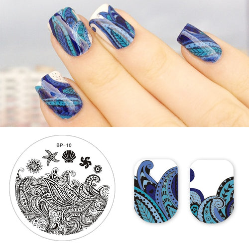 BORN PRETTY Starfish Shell Theme Nail Art Stamp