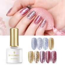 Load image into Gallery viewer, 6ml Rose Gold Silver Glitter Nail Gel Soak Off UV LED Gel Sequins